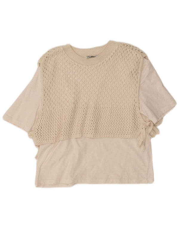 Zara Γυναικεία Μπλούζα Τοπ UK 12 Medium White