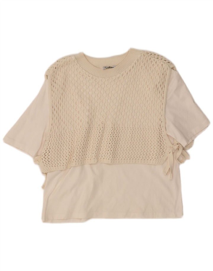 Zara Γυναικεία Μπλούζα Τοπ UK 12 Medium White