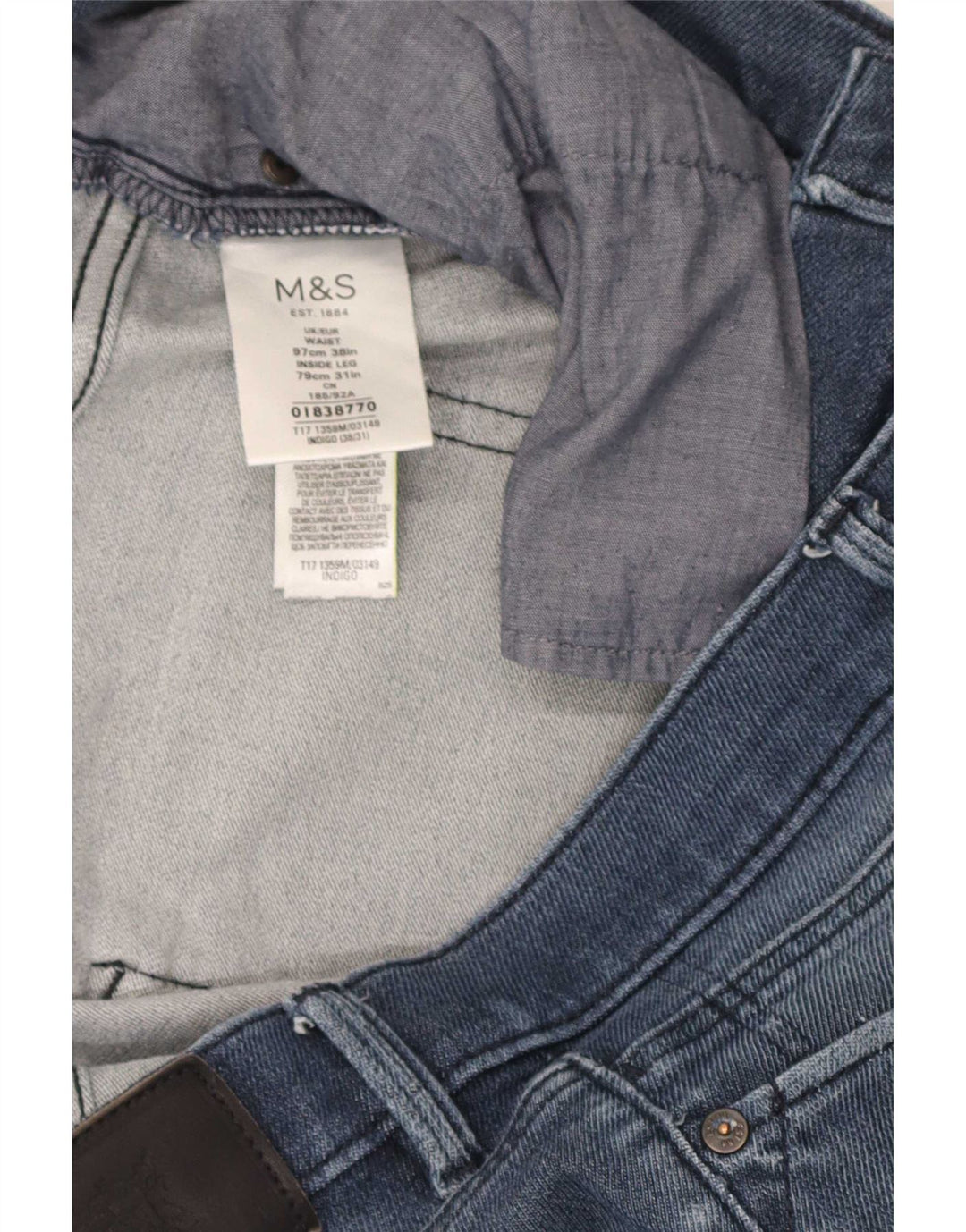 Marks & Spencer Γυναικείο ίσιο τζιν W38 L31 Μπλε βαμβακερό
