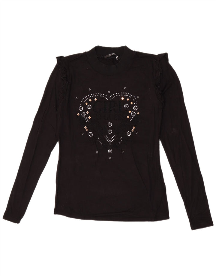Guess Γυναικείο τοπ μακρυμάνικο UK 10 Small Black Viscose