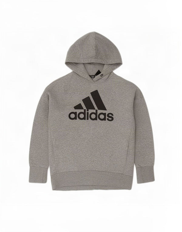 Adidas Γυναικείο γραφικό φούτερ με κουκούλα UK 12/14 Βαμβακερό μεσαίο γκρι
