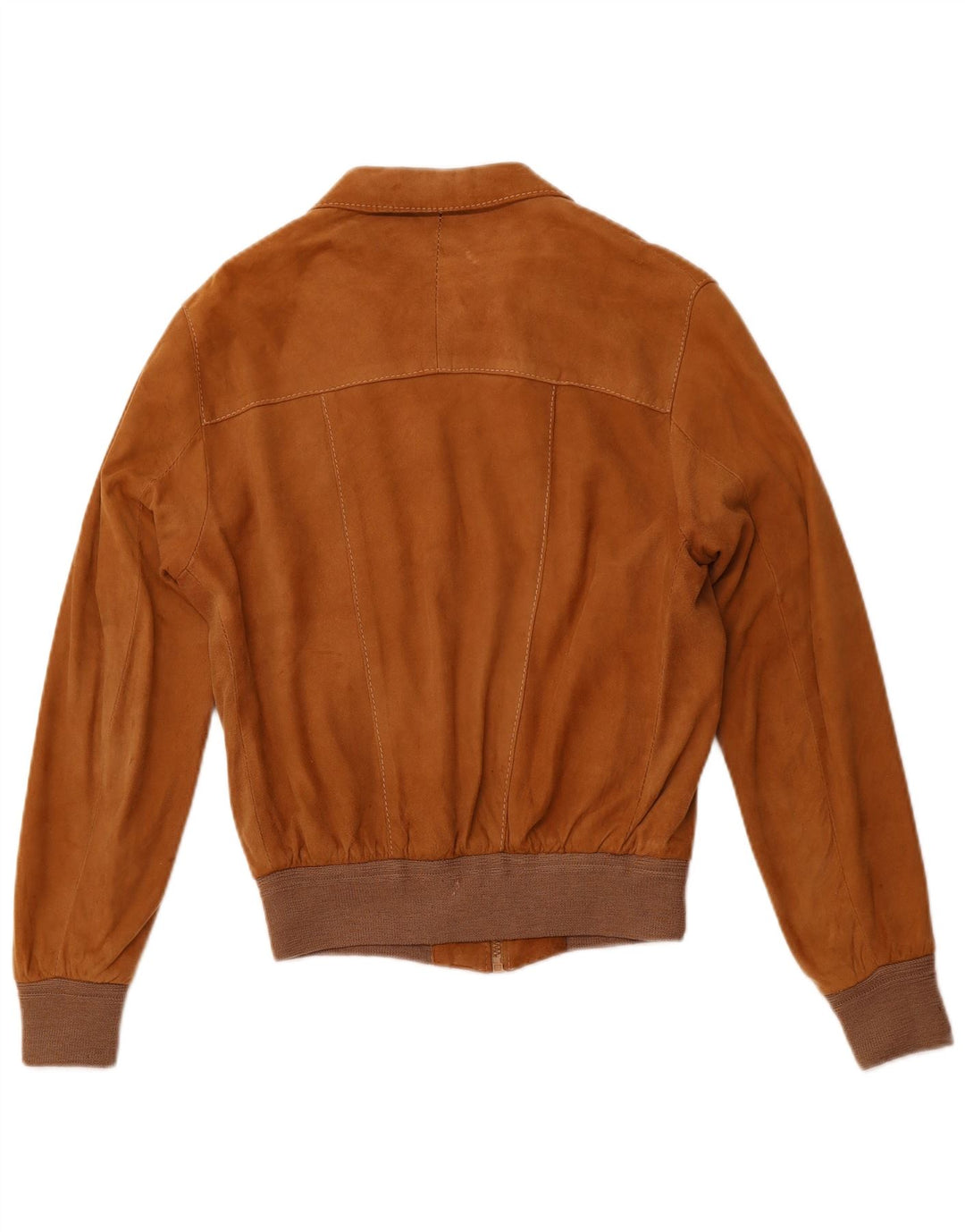 VINTAGE Γυναικείο Suede Bomber Jacket IT 46 Large Brown Δερμάτινο