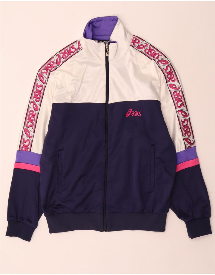 Γυναικεία αθλητική φόρμα γραφικών ASICS Top Jacket IT 48 XL White Colourblock