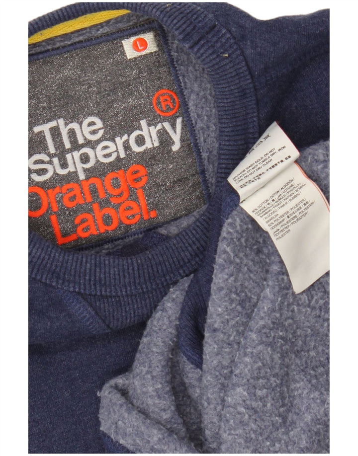 Ανδρικό φούτερ Superdry Jumper μεγάλο μπλε βαμβακερό