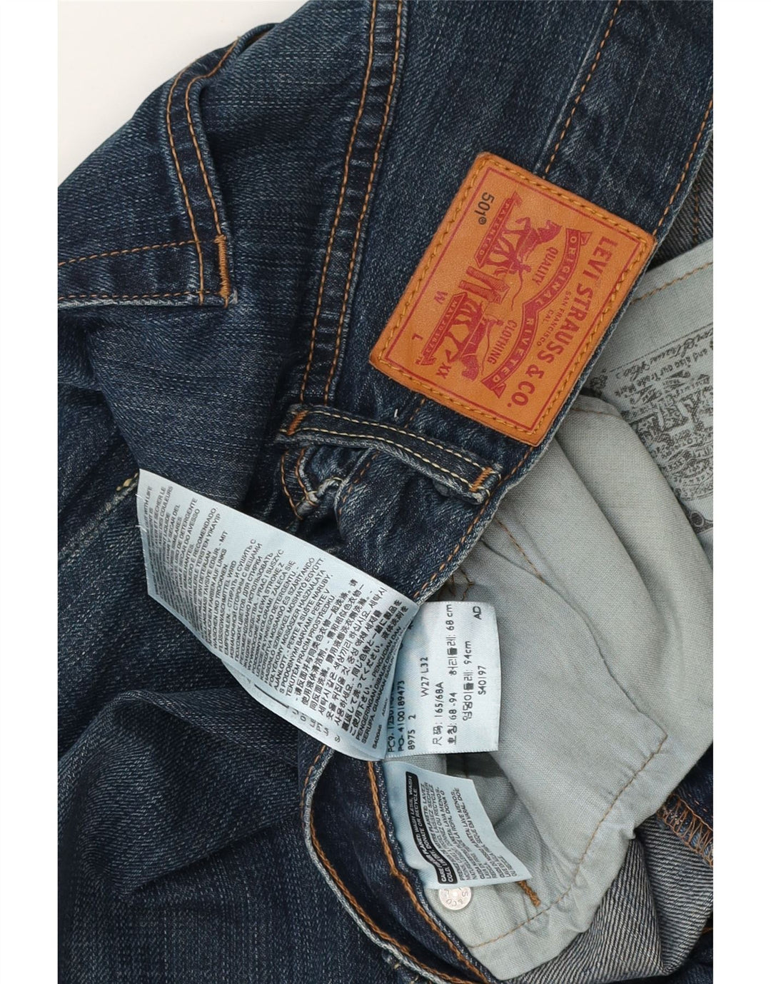 LEVI'S Γυναικείο τζιν 501 ίσιο W27 L32 Μπλε βαμβακερό