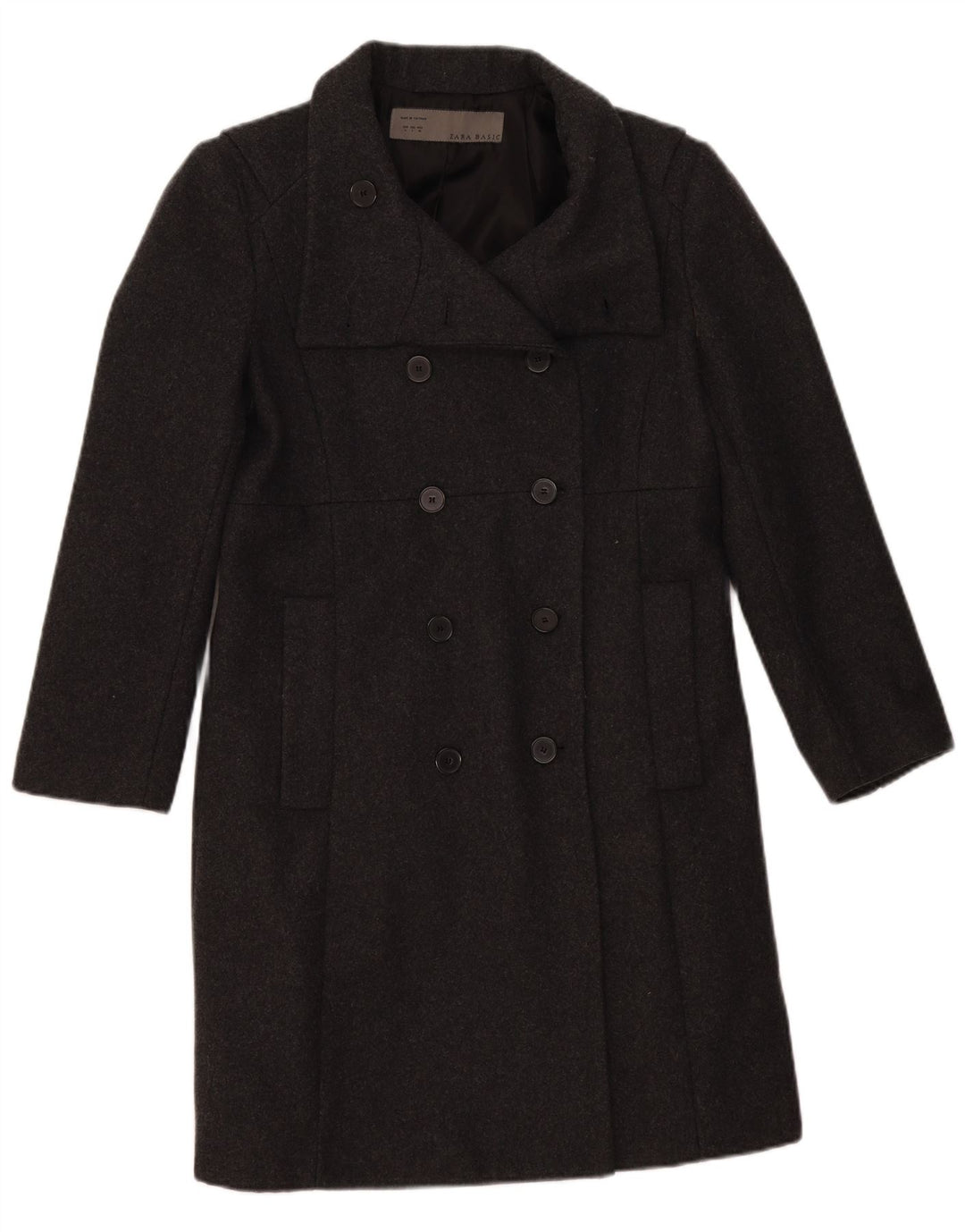 Zara Γυναικείο παλτό UK 16 Large Grey Wool