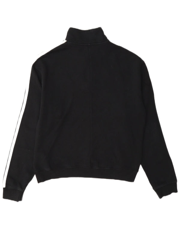 Γυναικείο φούτερ Adidas με φερμουάρ Jumper UK 12/14 Μεσαίο μαύρο βαμβακερό