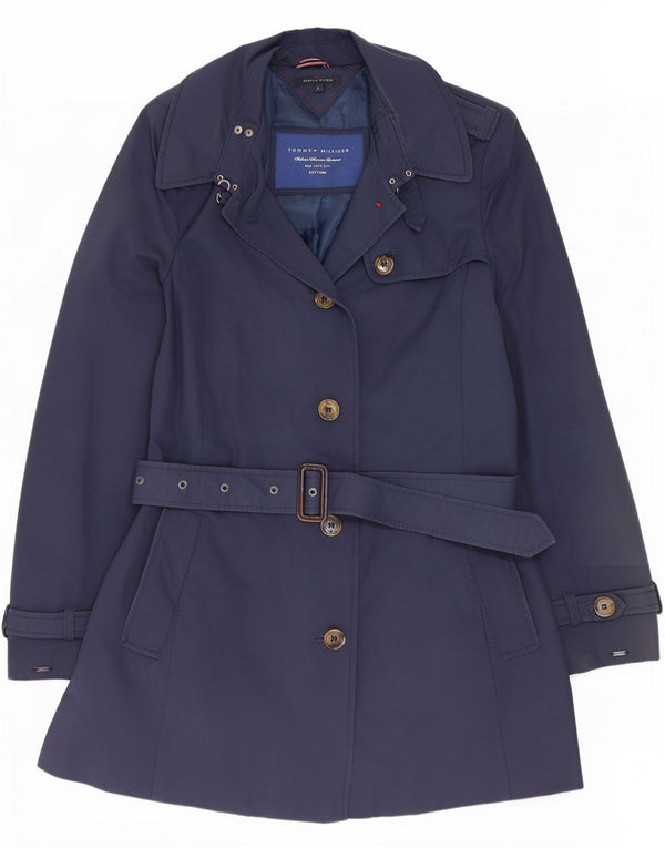 Tommy Hilfiger Γυναικεία καμπαρντίνα UK 14 Large Navy Blue Cotton