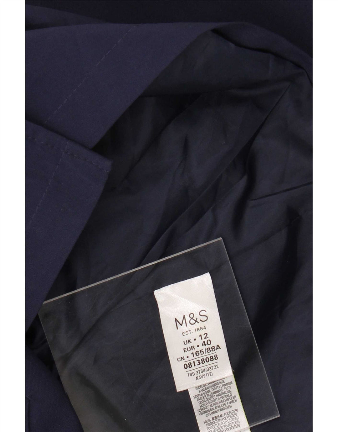 Marks & Spencer Γυναικεία καμπαρντίνα UK 12 Medium Navy Blue Polyester