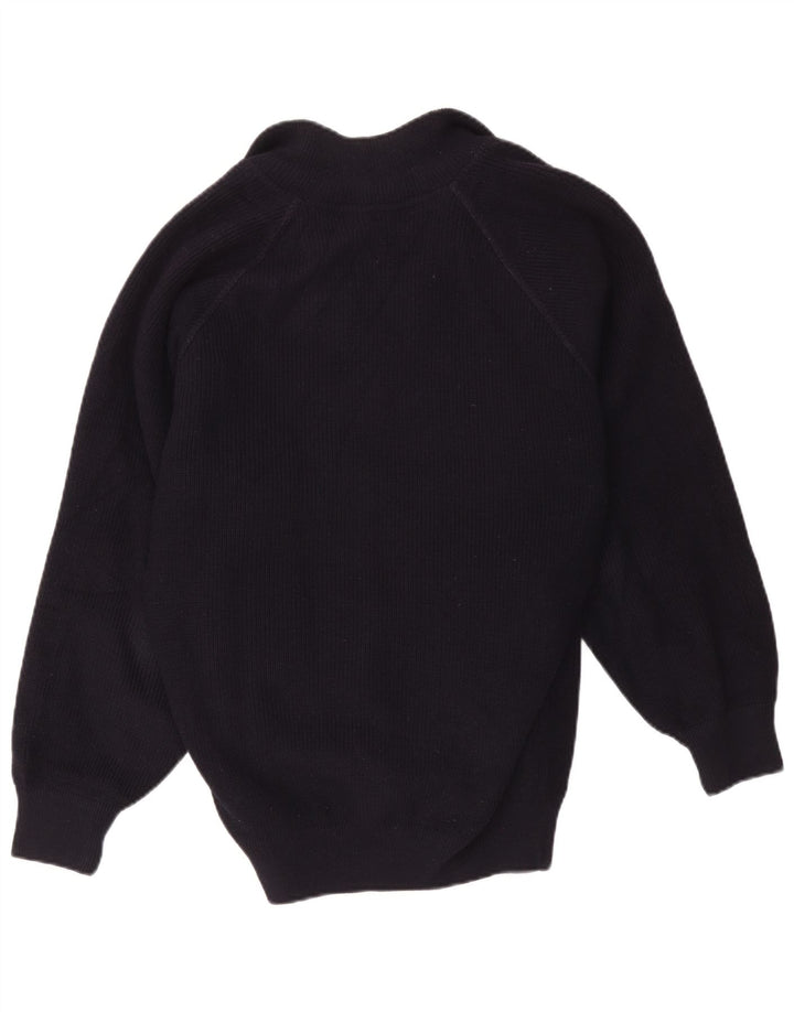 Vintage Ανδρικό πλεκτό Bomber Jacket UK 40 Large Black Wool