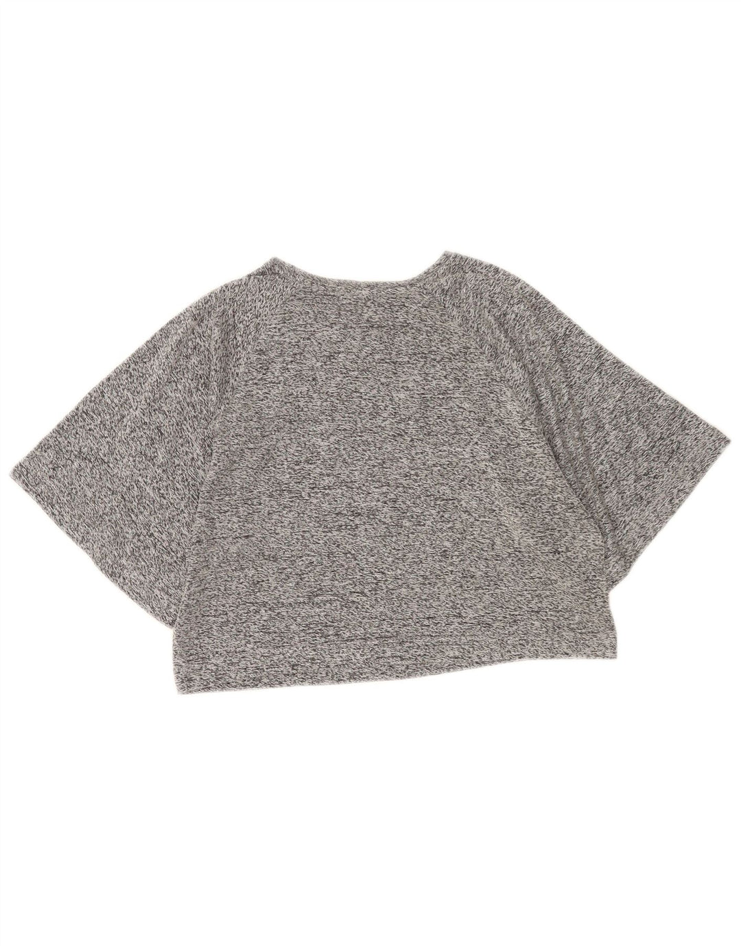 Zara Γυναικείο T-Shirt Crop Top UK 14 Medium Grey Flecked