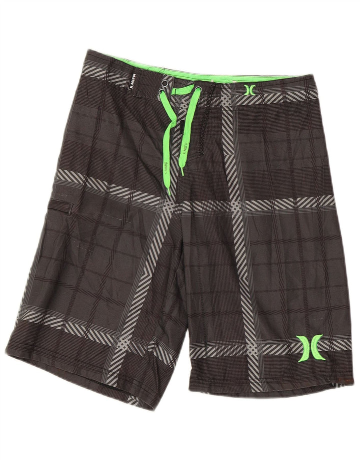 Γυναικείο σορτς κολύμβησης HURLEY UK 12 Medium Grey Check Polyester
