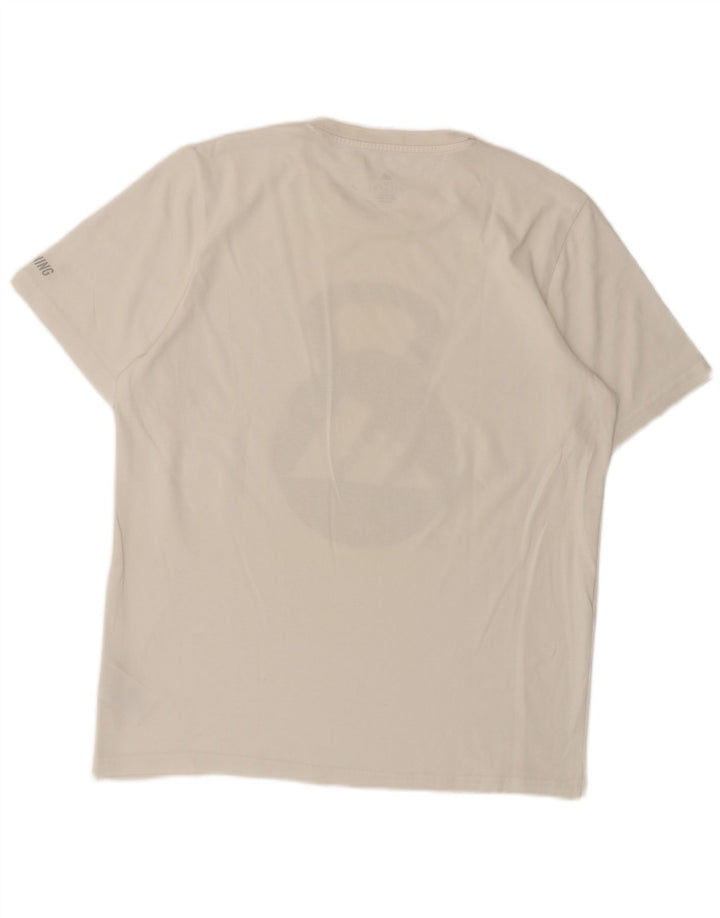 Ανδρικό γραφικό T-Shirt Adidas Top από μεσαίο λευκό βαμβακερό