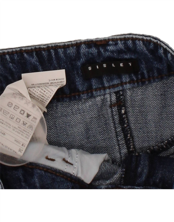 SISLEY Womens Denim Skirt W26 Small Blue Cotton Vintage Sisley and Second-Hand Sisley from Messina Hembry 