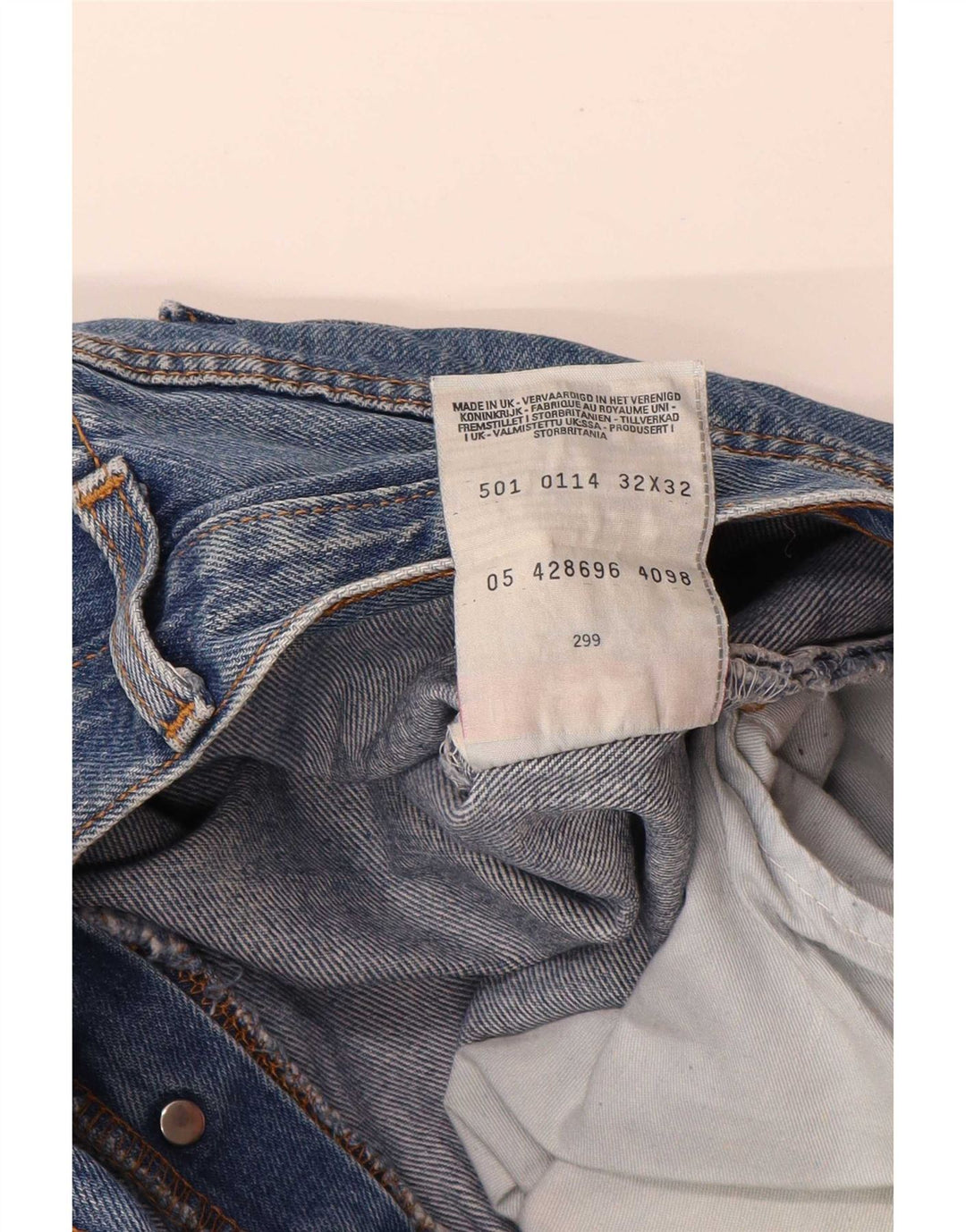 Levi's Mens 501 Straight Jeans W32 L32 Blue Cotton