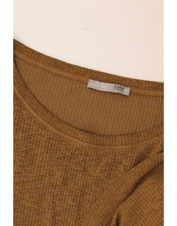 Zara Γυναικεία Asymmetric Oversized Μπλούζα Top UK 16 Large Khaki