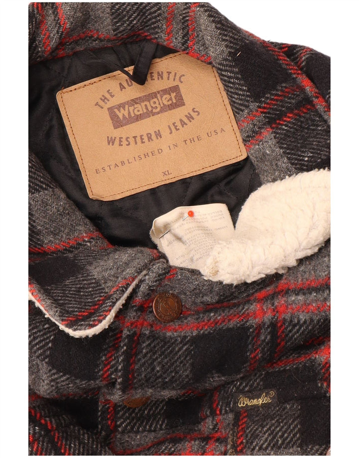 Ανδρικό μπουφάν μπουφάν Wrangler UK 42 XL Grey Check Wool