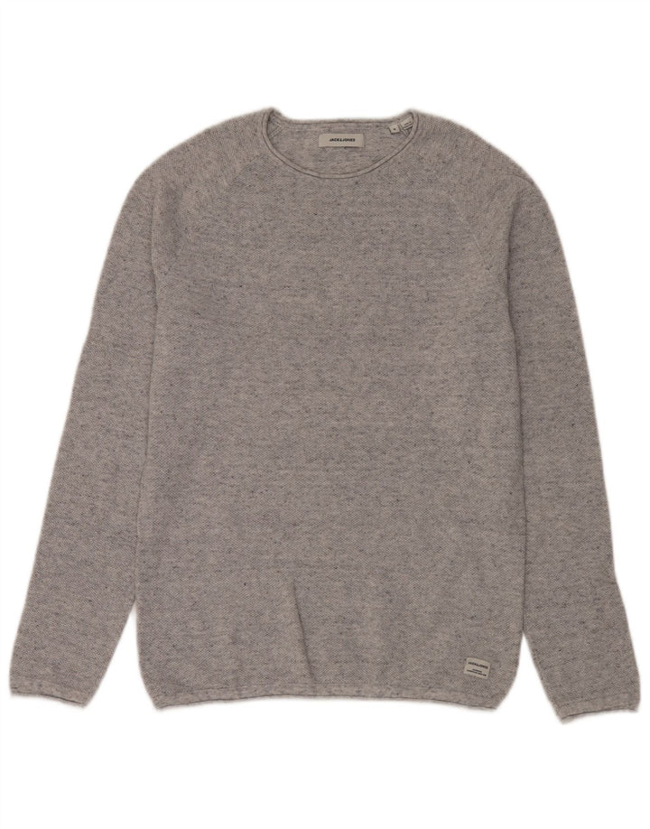 Jack & Jones Ανδρικό πουλόβερ με λαιμόκοψη σε μικρό γκρι χρώμα