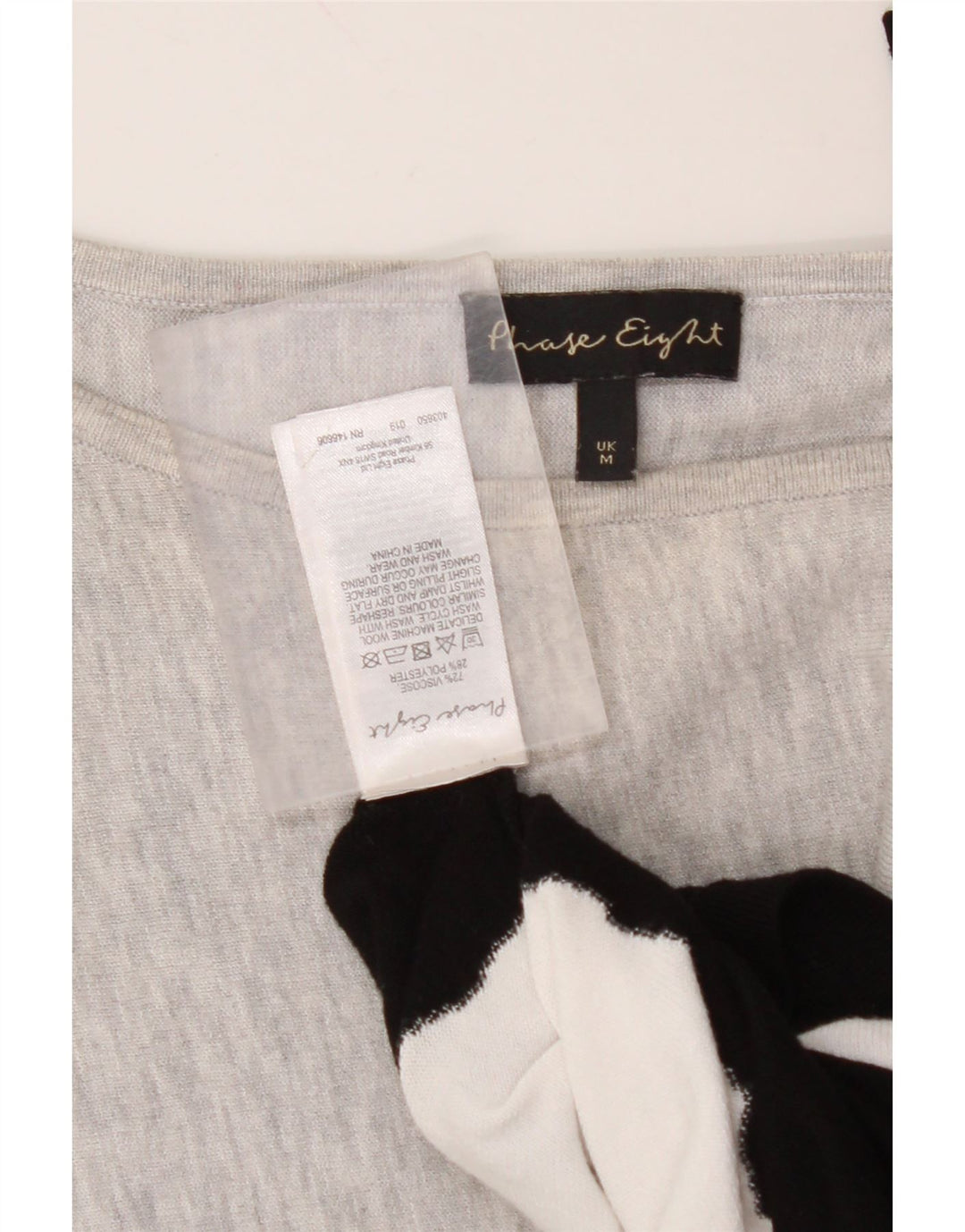 ΦΑΣΗ ΟΓΔΟ Γυναικείο πουλόβερ με λαιμόκαυμα μεγάλου μεγέθους UK 14 Medium Grey