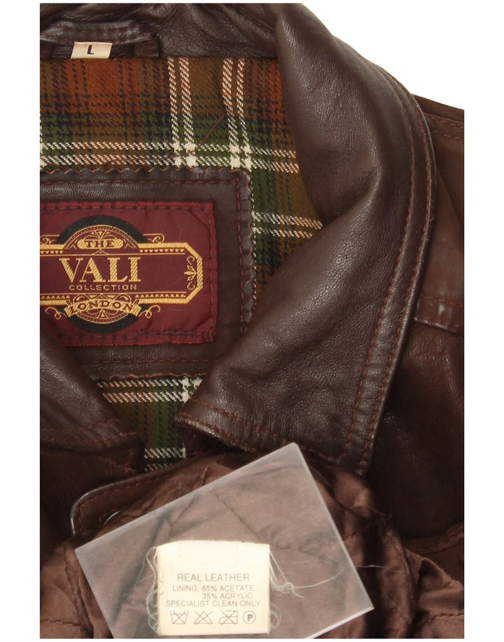 Vali Collection Ανδρικό Δερμάτινο Μπουφάν UK 40 Large Brown Δερμάτινο