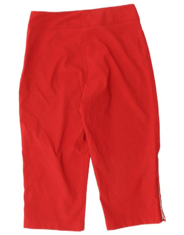 Adidas γυναικείο παντελόνι Capri UK 14 μεγάλο W30 L19 κόκκινο πολυεστέρα