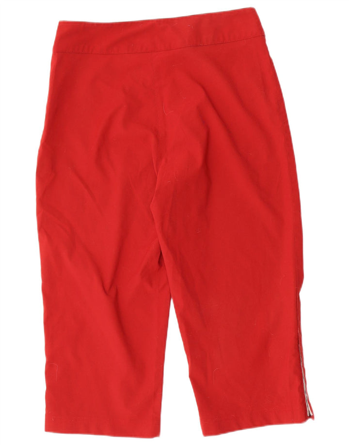 Adidas γυναικείο παντελόνι Capri UK 14 μεγάλο W30 L19 κόκκινο πολυεστέρα
