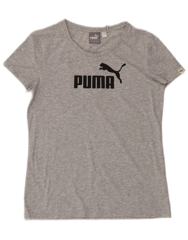 Γυναικείο γραφικό T-Shirt Puma Top UK 12 Medium Grey Polyester