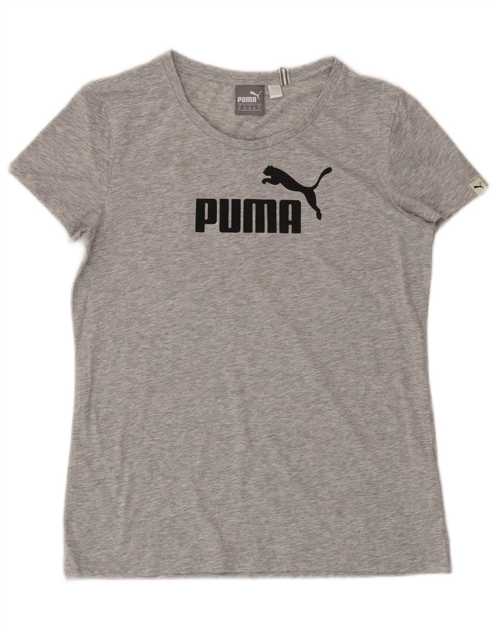 Γυναικείο γραφικό T-Shirt Puma Top UK 12 Medium Grey Polyester