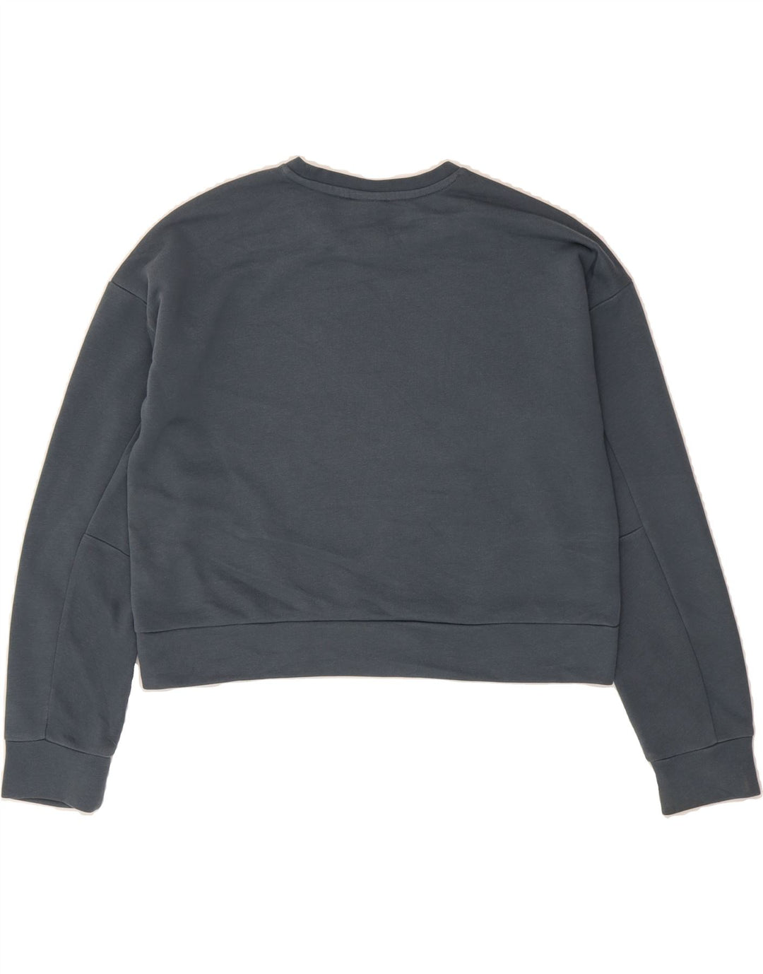 ADIDAS Womens Crop Sweatshirt Jumper UK 12/14 Medium Grey Cotton Vintage Adidas and Second-Hand Adidas from Messina Hembry 