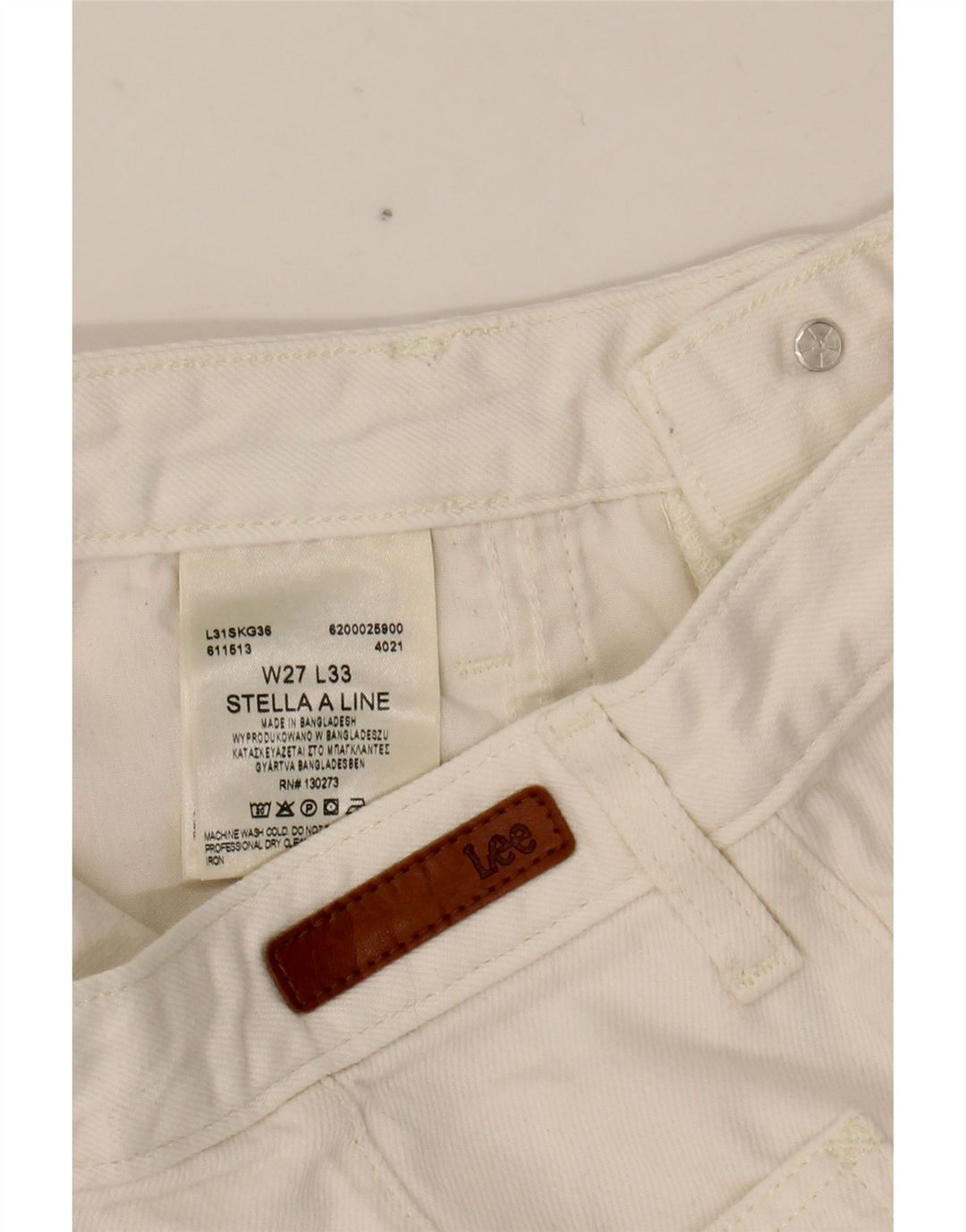 LEE Γυναικείο τζιν Stella Wide Leg W27 L27 Λευκό βαμβακερό