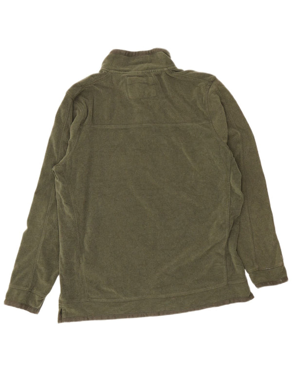 Weird Fish Mens Zip Fleece Jumper Large Green Polyester