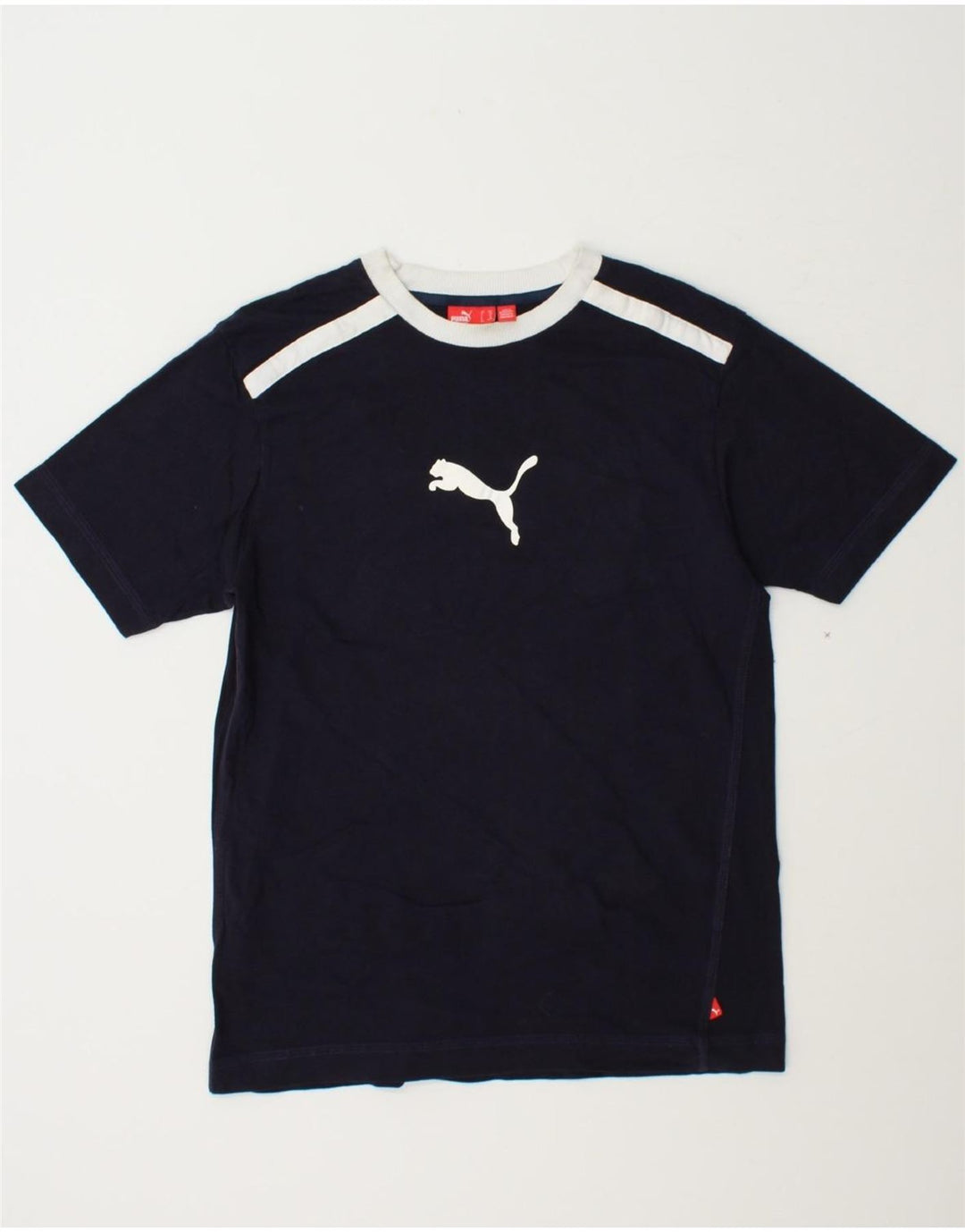PUMA Boys T-Shirt Top 15-16 Years  Navy Blue Vintage Puma and Second-Hand Puma from Messina Hembry 