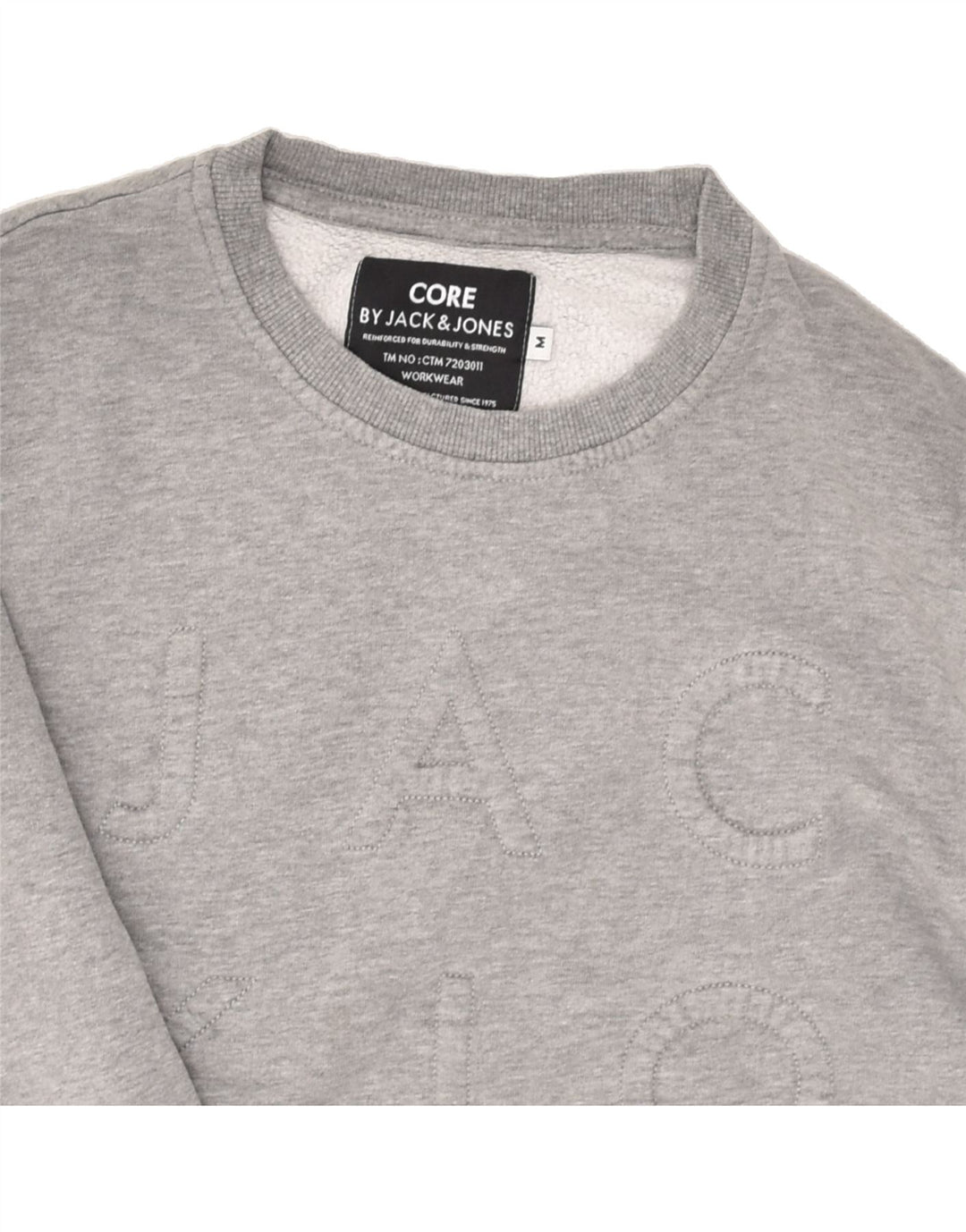 JACK & JONES Mens Graphic Sweatshirt Jumper Medium Grey Cotton | Vintage Jack & Jones | Thrift | Second-Hand Jack & Jones | Used Clothing | Messina Hembry 