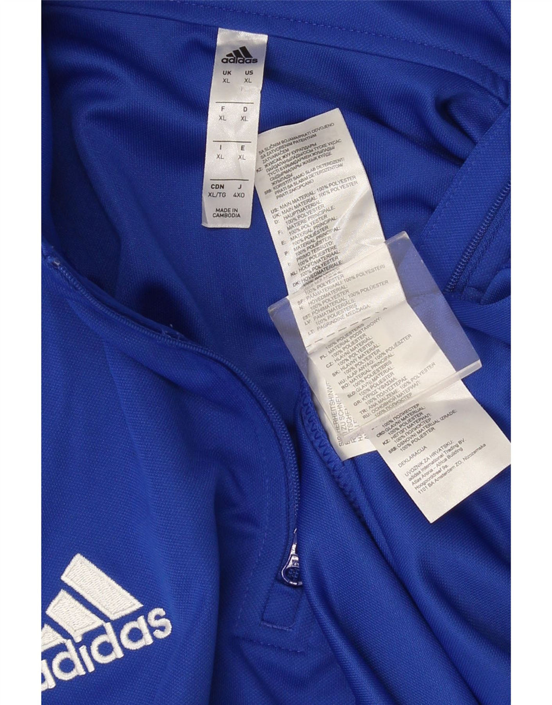 Adidas Γυναικείο Climalite με φερμουάρ μακρυμάνικο μπλουζάκι XL μπλε πολυεστέρας