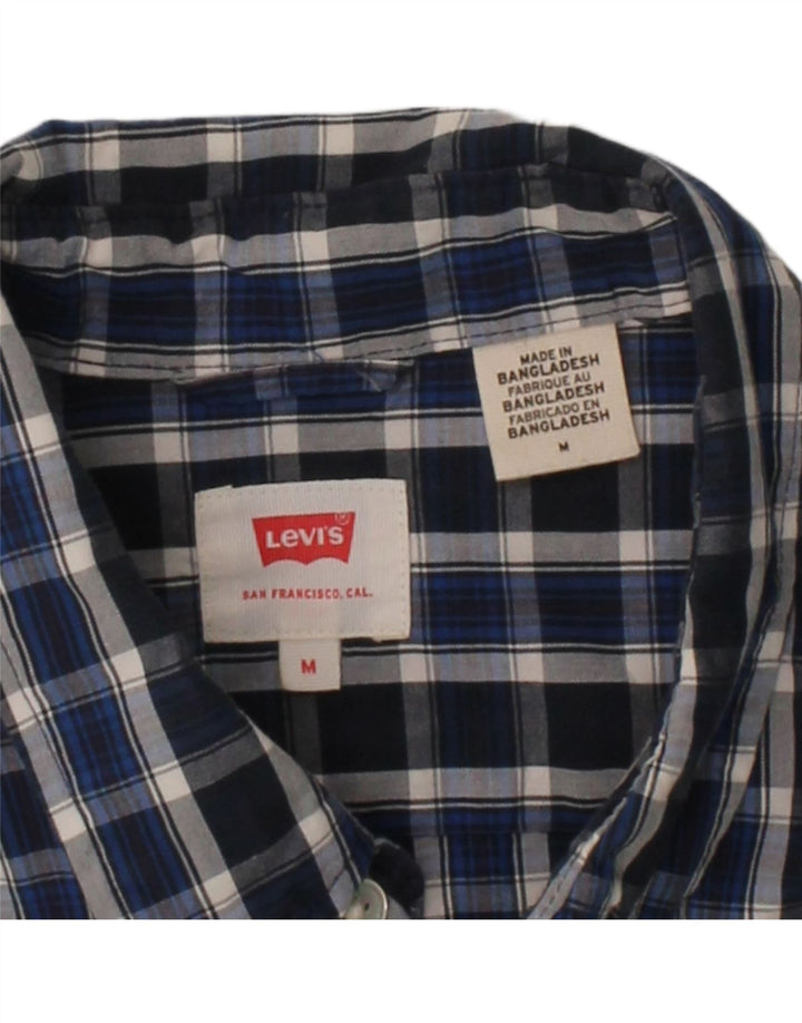 LEVI'S Mens Shirt Medium Navy Blue Check Cotton