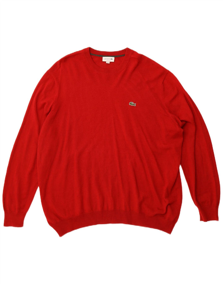 Ανδρικό πουλόβερ Lacoste Classic Fit Crew Neck Jumper Μέγεθος 8 3XL κόκκινο μαλλί