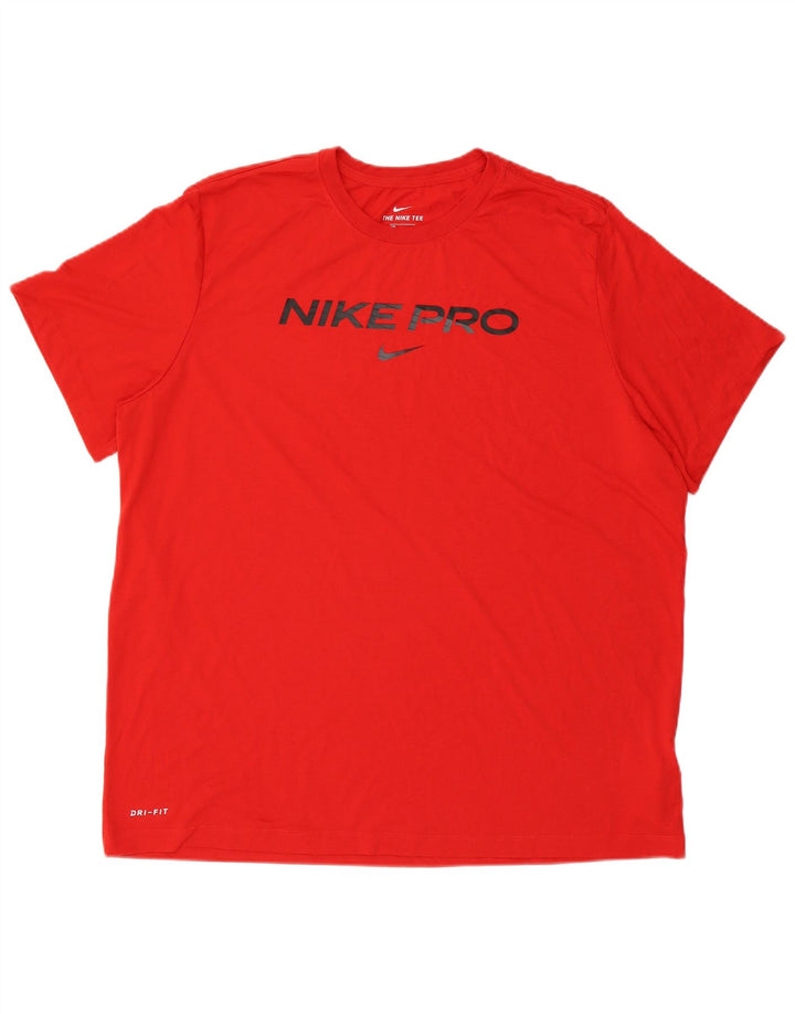 Ανδρικό γραφικό T-shirt NIKE Dri Fit Top 2XL κόκκινο πολυεστέρα