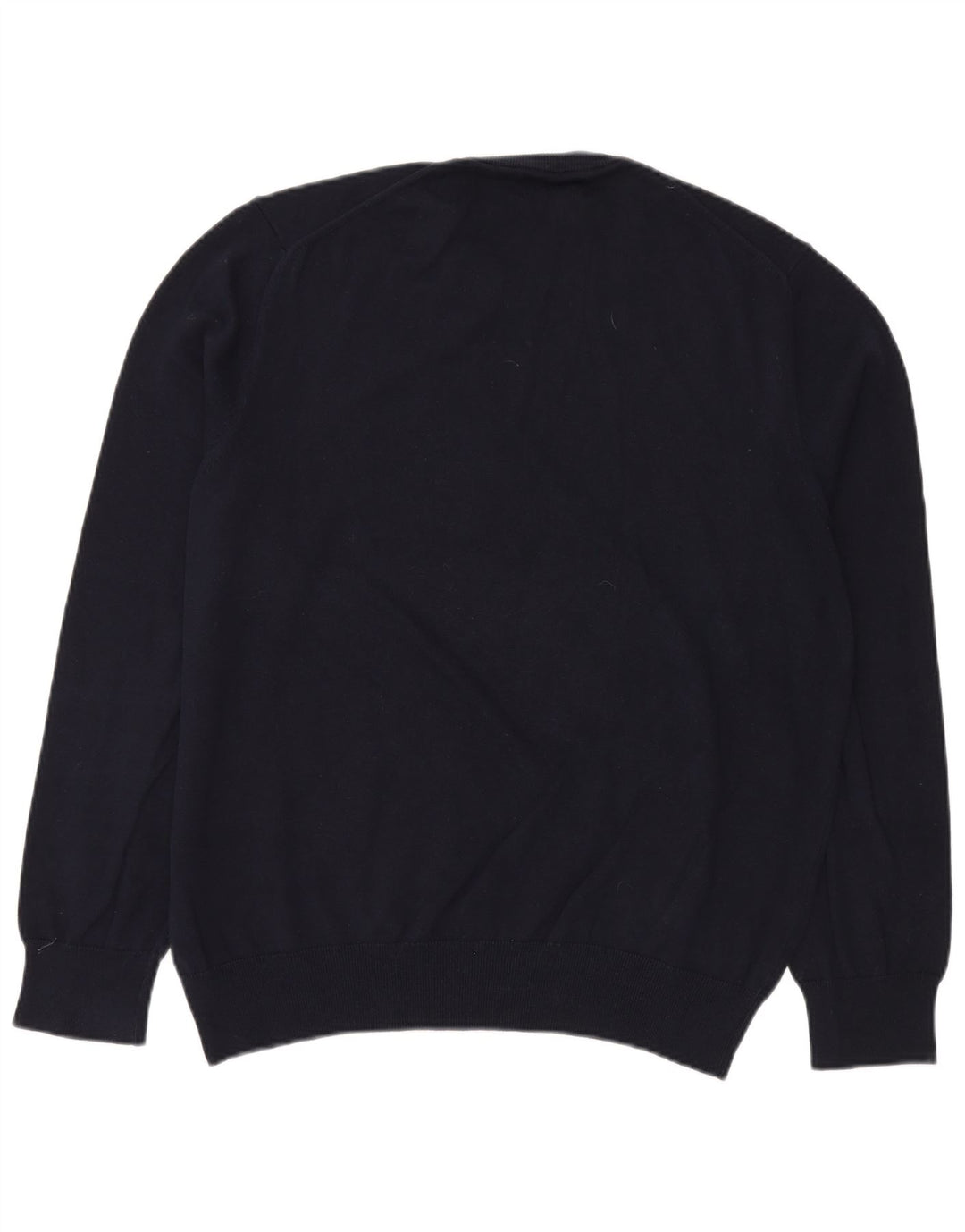 MARKS & SPENCER Ανδρικό πουλόβερ με λαιμόκοψη XL Navy Blue Cotton