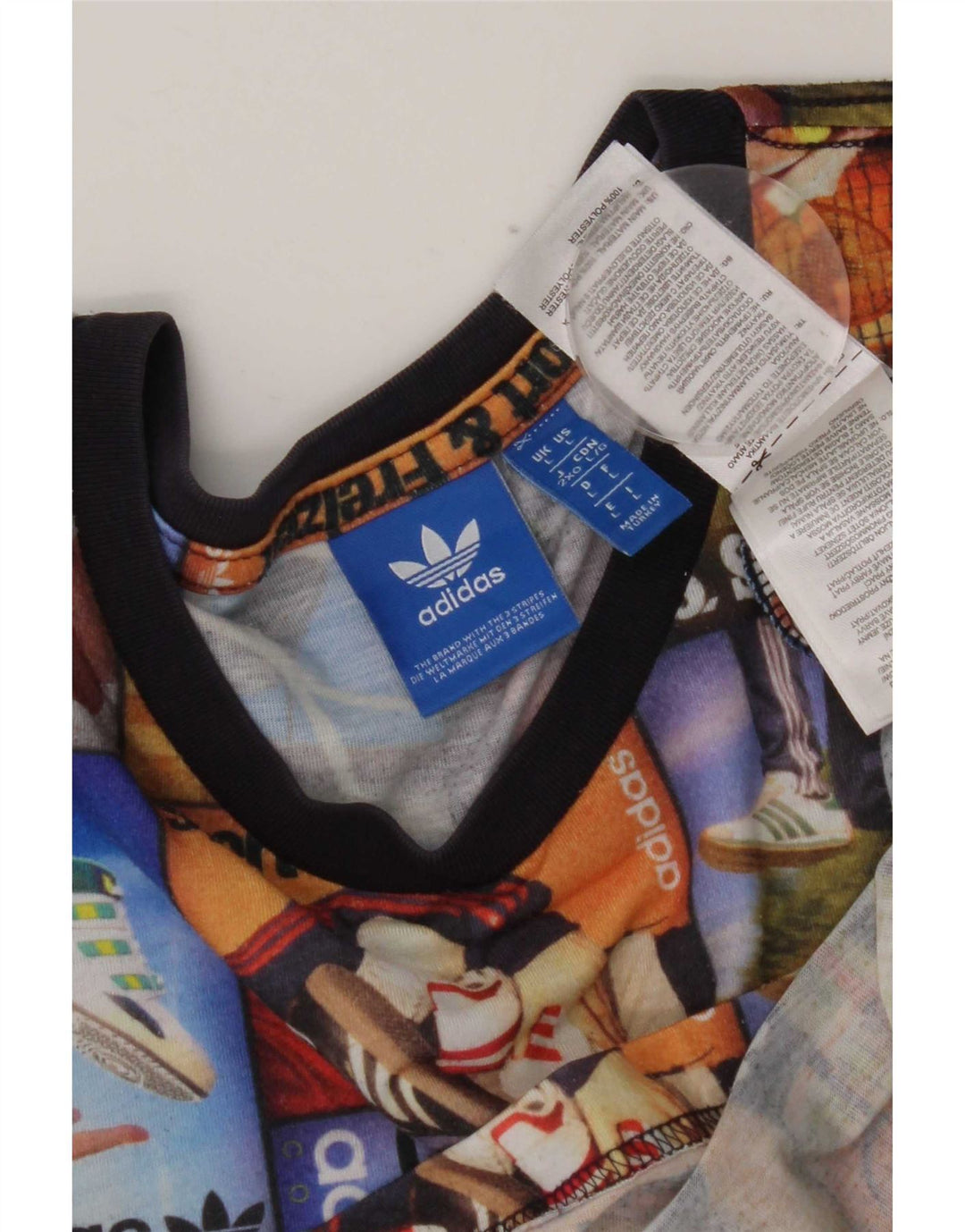 Ανδρικό γραφικό T-Shirt Adidas Top Μεγάλο Πολύχρωμο Patchwork Πολυεστέρας