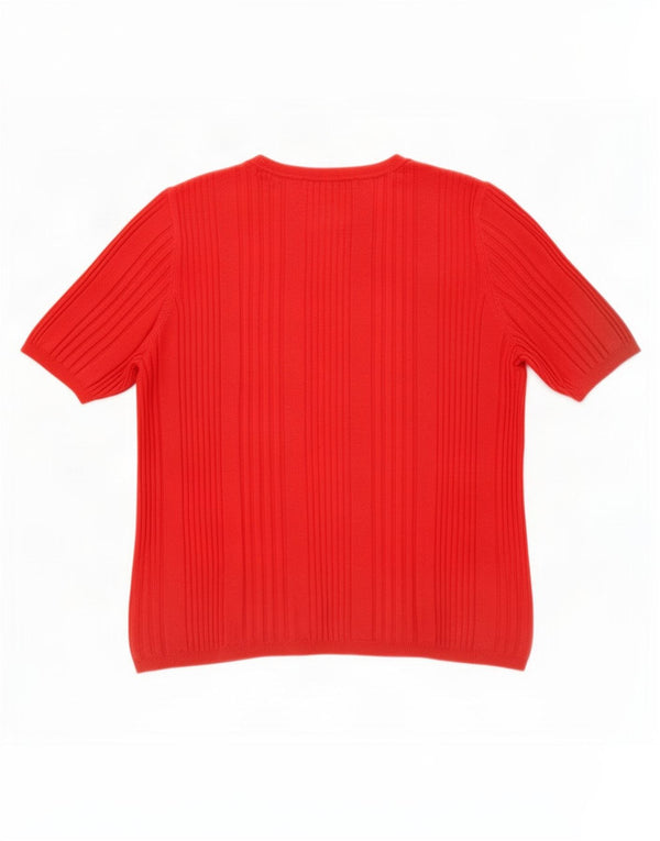 Marks & Spencer Γυναικείο T-Shirt Top UK 12 Medium Red Viscose
