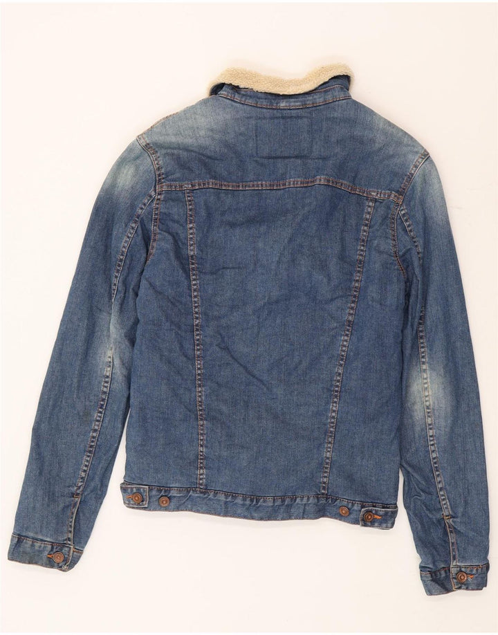 Zara Ανδρικό τζιν Sherpa Jacket UK 36 Small Blue Colourblock