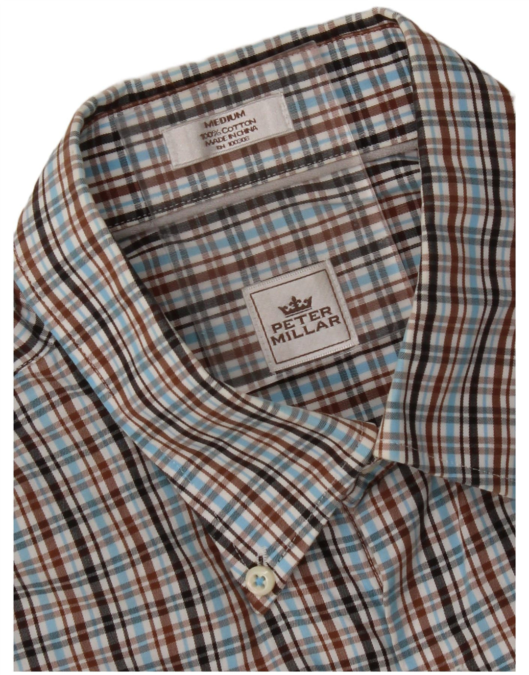 PETER MILLAR Mens Shirt Medium Multicoloured Check Cotton