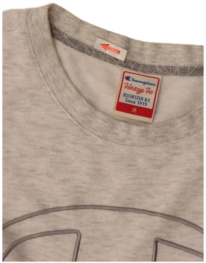 Champion Womens Heritage Fit Graphic Φούτερ Jumper UK 14 Medium Grey