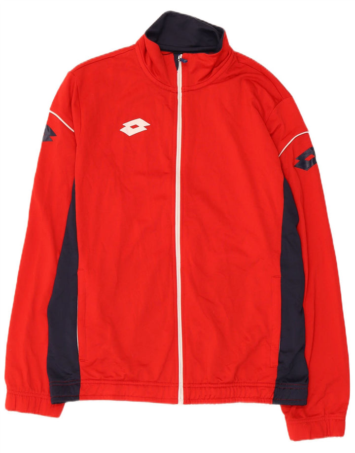 Ανδρική αθλητική φόρμα γραφικών LOTTO Top Jacket μεσαίου κόκκινου χρώματος πολυεστέρας