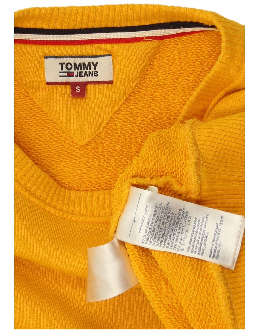 TOMMY HILFIGER Γυναικείο φούτερ μεγάλου μεγέθους Jumper UK 10 Small Yellow