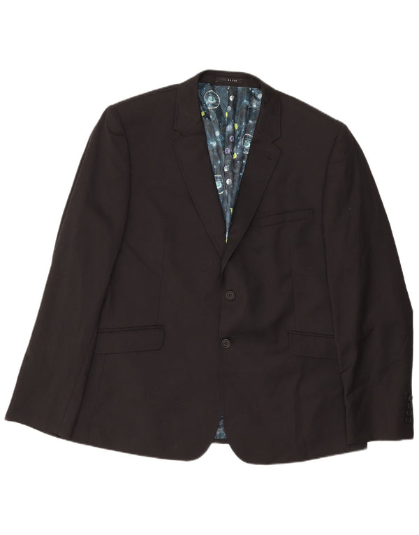 Ted Baker Ανδρικό σακάκι σακάκι US 46 3XL Μαύρο μάλλινο με 2 κουμπιά