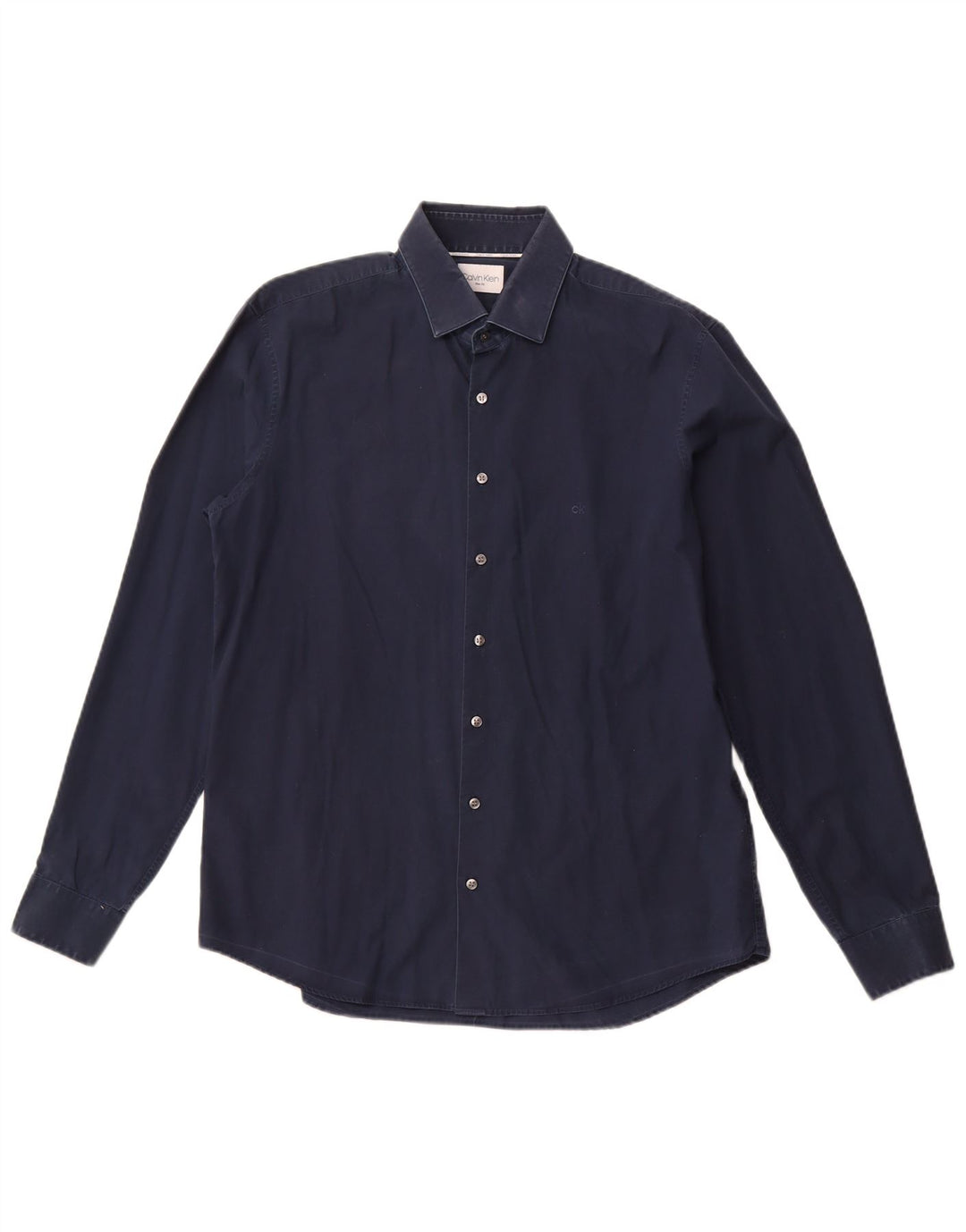 CALVIN KLEIN Ανδρικό πουκάμισο Slim Fit Μέγεθος 16 1/2 Large Navy Blue από βαμβάκι