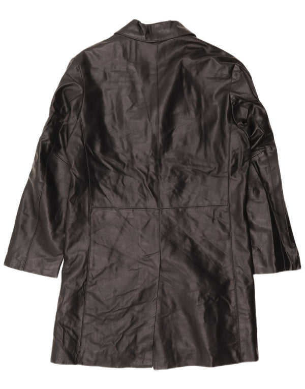 Catbalou Mens Leather Coat UK 40 Large Black Leather