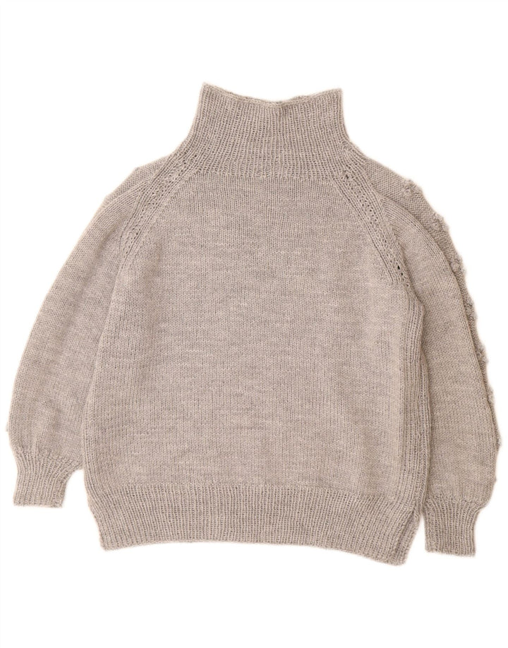 Γυναικείο πουλόβερ με ρολό λαιμόκοψη VINTAGE UK 14 Large Grey