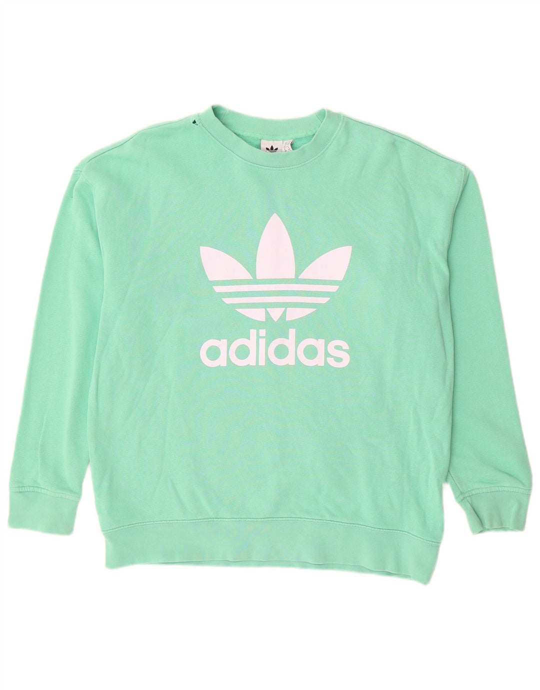 ADIDAS Womens Oversized Graphic Sweatshirt Jumper UK 12 Medium Green